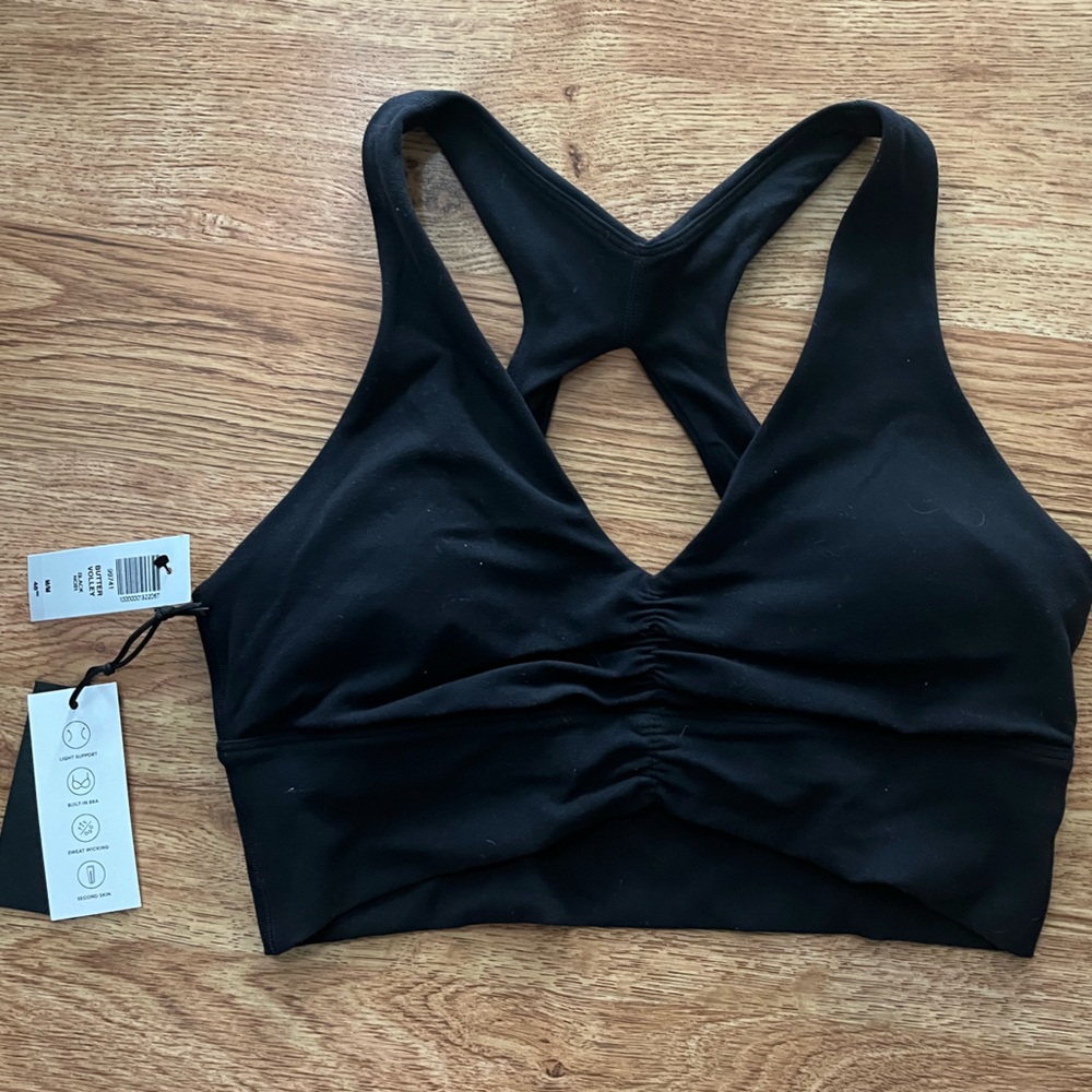 Brand New Black TNA Butter Sports Bra